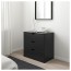 НОРДЛИ Комод с 3 ящиками - антрацит