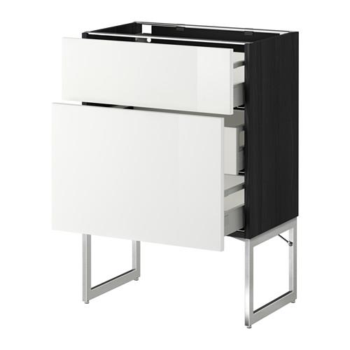 МЕТОД / МАКСИМЕРА Наполн шк 2 фрнт/3 средн ящ - под дерево черный, Рингульт глянцевый белый, 60x37x60 см МЕТОД / МАКСИМЕРА Наполн шк 2 фрнт/3 средн ящ - под дерево черный, Рингульт глянцевый белый, 60x37x60 см