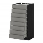 МЕТОД / МАКСИМЕРА Наполн шкаф 8 фронт/8 низк ящиков - под дерево черный, Будбин серый, 40x37 см МЕТОД / МАКСИМЕРА Наполн шкаф 8 фронт/8 низк ящиков - под дерево черный, Будбин серый, 40x37 см