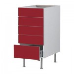 ФАКТУМ Напольный шкаф с 5 ящиками - Абстракт красный, 40 см