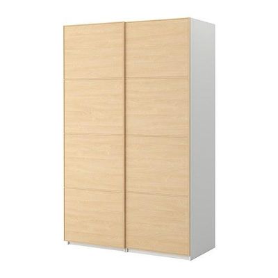 ПАКС Гардероб с раздвижными дверьми - Пакс Мальм береза, белый, 150x66x236 см
