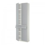 МЕТОД / ФОРВАРА Высокий шкаф+полки/2 ящика/4 дверцы - Веддинге серый, белый МЕТОД / ФОРВАРА Высокий шкаф+полки/2 ящика/4 дверцы - Веддинге серый, белый