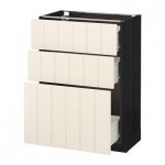 МЕТОД / ФОРВАРА Напольный шкаф с 3 ящиками - 60x37 см, Хитарп белый с оттенком, под дерево черный МЕТОД / ФОРВАРА Напольный шкаф с 3 ящиками - 60x37 см, Хитарп белый с оттенком, под дерево черный