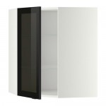 МЕТОД Углов навесн шк с полками/сткл дв - белый, Ютис дымчатое стекло/черный, 68x80 см МЕТОД Углов навесн шк с полками/сткл дв - белый, Ютис дымчатое стекло/черный, 68x80 см