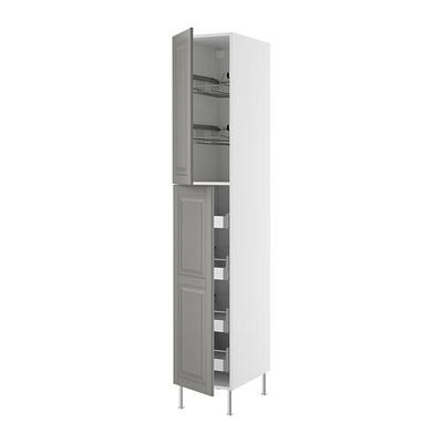 ФАКТУМ Высокий шкаф с ящиками/пров корзин - Лидинго серый, 40x233 см