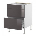 ФАКТУМ Напольный шкаф с 3 ящиками - Абстракт серый, 60 см
