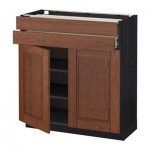 МЕТОД / ФОРВАРА Напольный шкаф/2дверцы/2ящика - Филипстад коричневый, под дерево черный МЕТОД / ФОРВАРА Напольный шкаф/2дверцы/2ящика - Филипстад коричневый, под дерево черный