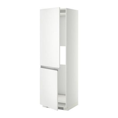 МЕТОД Выс шкаф д/холодильн или морозильн - 60x60x200 см, Нодста белый/алюминий, белый