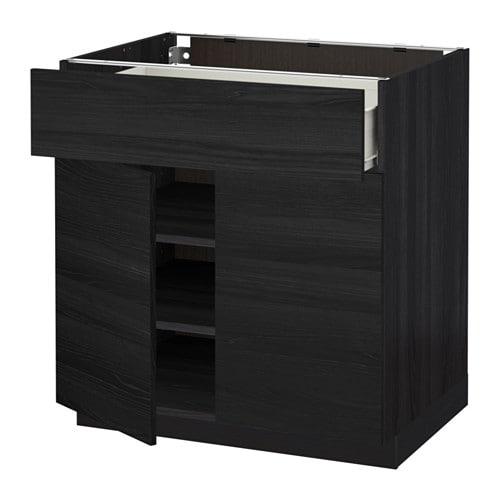 МЕТОД / ФОРВАРА Напольный шкаф+ящик/2дверцы - под дерево черный, Тингсрид под дерево черный МЕТОД / ФОРВАРА Напольный шкаф+ящик/2дверцы - под дерево черный, Тингсрид под дерево черный