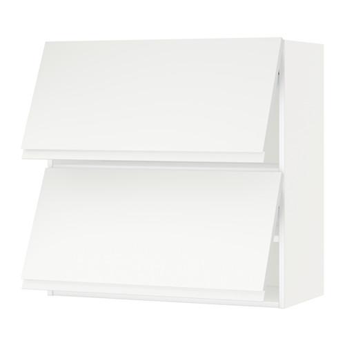 METOD навесной шкаф/2 дверцы, горизонтал белый/Воксторп матовый белый 80x80 см