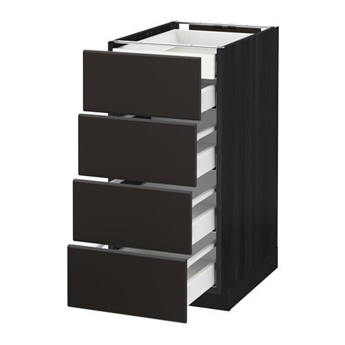 МЕТОД / МАКСИМЕРА Нплн шк 4фрнт/2нзк/3срд ящ - под дерево черный, Кунгсбакка антрацит, 40x60 см МЕТОД / МАКСИМЕРА Нплн шк 4фрнт/2нзк/3срд ящ - под дерево черный, Кунгсбакка антрацит, 40x60 см