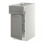 МЕТОД / МАКСИМЕРА Напольн шкаф с пров корз/ящ/дверью - белый, Будбин серый, 40x60 см МЕТОД / МАКСИМЕРА Напольн шкаф с пров корз/ящ/дверью - белый, Будбин серый, 40x60 см