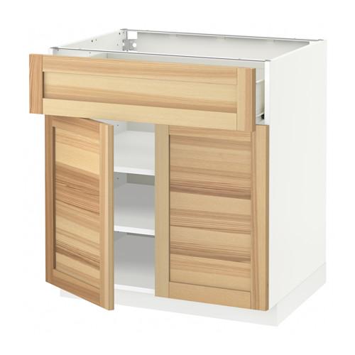 МЕТОД / ФОРВАРА Напольный шкаф+ящик/2дверцы - белый, Торхэмн естественный ясень, 80x60 см МЕТОД / ФОРВАРА Напольный шкаф+ящик/2дверцы - белый, Торхэмн естественный ясень, 80x60 см