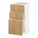 МЕТОД / ФОРВАРА Напольный шкаф с 3 ящиками - 40x37 см, Экестад дуб, белый МЕТОД / ФОРВАРА Напольный шкаф с 3 ящиками - 40x37 см, Экестад дуб, белый