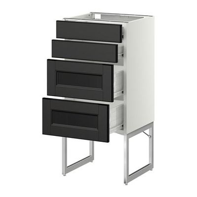МЕТОД / ФОРВАРА Нплн шк 4 фронт/2 низк/2средн ящ - 40x37x60 см, Лаксарби черно-коричневый, белый МЕТОД / ФОРВАРА Нплн шк 4 фронт/2 низк/2средн ящ - 40x37x60 см, Лаксарби черно-коричневый, белый