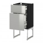 МЕТОД / МАКСИМЕРА Наполн шк 2 фрнт/3 средн ящ - под дерево черный, Гревста нержавеющ сталь, 40x37x60 см МЕТОД / МАКСИМЕРА Наполн шк 2 фрнт/3 средн ящ - под дерево черный, Гревста нержавеющ сталь, 40x37x60 см