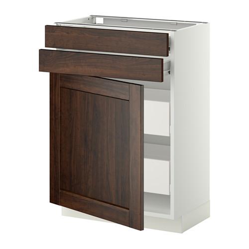 МЕТОД / ФОРВАРА Нплн шк двр/2фрнт/2нзк/2срд ящ - белый, Эдсерум под дерево коричневый, 60x37 см МЕТОД / ФОРВАРА Нплн шк двр/2фрнт/2нзк/2срд ящ - белый, Эдсерум под дерево коричневый, 60x37 см