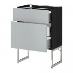 МЕТОД / ФОРВАРА Наполн шк 2 фрнт/3 средн ящ - 60x37x60 см, Веддинге серый, под дерево черный МЕТОД / ФОРВАРА Наполн шк 2 фрнт/3 средн ящ - 60x37x60 см, Веддинге серый, под дерево черный