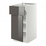 МЕТОД / ФОРВАРА Напольн шкаф двр/фр пнл/плк/2низ ящ - белый, Рингульт глянцевый серый, 40x60 см МЕТОД / ФОРВАРА Напольн шкаф двр/фр пнл/плк/2низ ящ - белый, Рингульт глянцевый серый, 40x60 см