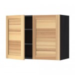 МЕТОД Навесной шкаф с полками/2дверцы - под дерево черный, Торхэмн естественный ясень, 80x60 см МЕТОД Навесной шкаф с полками/2дверцы - под дерево черный, Торхэмн естественный ясень, 80x60 см