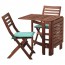 ЭПЛАРО Стол+2 складных стула,д/сада - Эпларо коричневая морилка/Нэстон зеленый