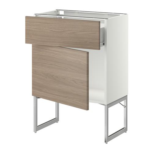 МЕТОД / ФОРВАРА Напольный шкаф с ящиком/дверью - 60x37x60 см, Брокхульт под грецкий орех светло-серый, белый МЕТОД / ФОРВАРА Напольный шкаф с ящиком/дверью - 60x37x60 см, Брокхульт под грецкий орех светло-серый, белый