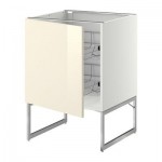 МЕТОД Напольный шкаф с проволочн ящиками - 60x60x60 см, Рингульт глянцевый кремовый, белый