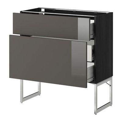 МЕТОД / ФОРВАРА Наполн шк 2 фрнт/3 средн ящ - 80x37x60 см, Рингульт глянцевый серый, под дерево черный МЕТОД / ФОРВАРА Наполн шк 2 фрнт/3 средн ящ - 80x37x60 см, Рингульт глянцевый серый, под дерево черный