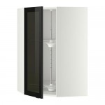 МЕТОД Углов навесн шк с врщ скц/сткл дв - белый, Ютис дымчатое стекло/черный, 68x100 см МЕТОД Углов навесн шк с врщ скц/сткл дв - белый, Ютис дымчатое стекло/черный, 68x100 см