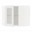 METOD углов навесн шк с полками/сткл дв белый/Сэведаль белый 67.5x67.5x60 cm