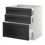 МЕТОД / ФОРВАРА Напольный шкаф с 3 ящиками - 80x60 см, Лаксарби черно-коричневый, белый МЕТОД / ФОРВАРА Напольный шкаф с 3 ящиками - 80x60 см, Лаксарби черно-коричневый, белый