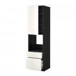 МЕТОД / МАКСИМЕРА Высок шкаф д духов+дверь/2 ящика - под дерево черный, Веддинге белый, 60x60x220 см