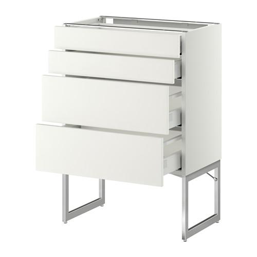 МЕТОД / МАКСИМЕРА Нплн шк 4 фронт/2 низк/2средн ящ - белый, Хэггеби белый, 60x37x60 см