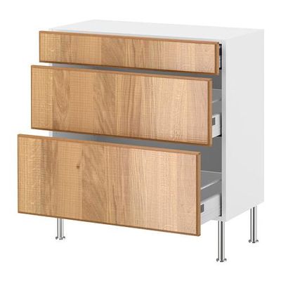 ФАКТУМ Напольный шкаф с 3 ящиками - Норье дуб, 80x37 см ФАКТУМ Напольный шкаф с 3 ящиками - Норье дуб, 80x37 см