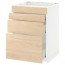 МЕТОД / ФОРВАРА Нап шкаф д/духовки/4фасада/3ящика - белый, Аскерсунд под светлый ясень, 60x60 см
