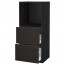 МЕТОД / МАКСИМЕРА Высокий шкаф с 2 ящиками д/духовки - под дерево черный