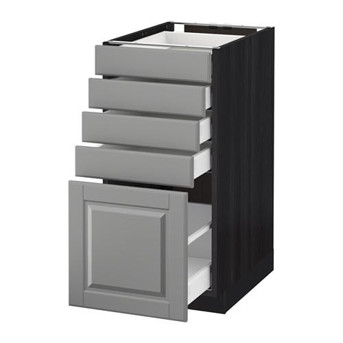 МЕТОД / МАКСИМЕРА Напольный шкаф с 5 ящиками - под дерево черный, Будбин серый, 40x60 см МЕТОД / МАКСИМЕРА Напольный шкаф с 5 ящиками - под дерево черный, Будбин серый, 40x60 см