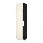 МЕТОД Выс шкаф д/холодильн или морозильн - под дерево черный, Хитарп белый с оттенком, 60x60x240 см