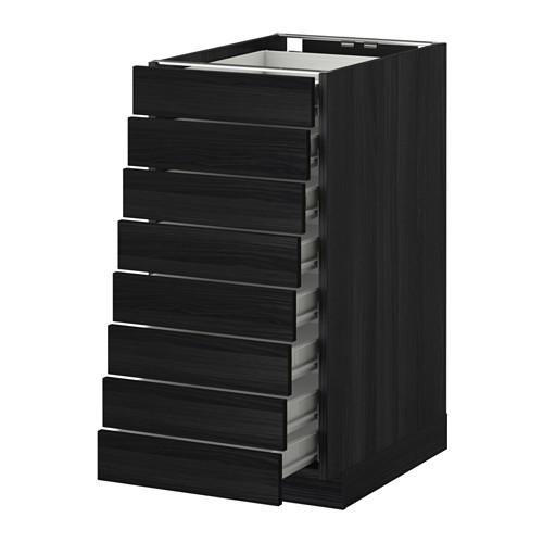 МЕТОД / ФОРВАРА Наполн шкаф 8 фронт/8 низк ящиков - под дерево черный, Тингсрид под дерево черный, 40x60 см