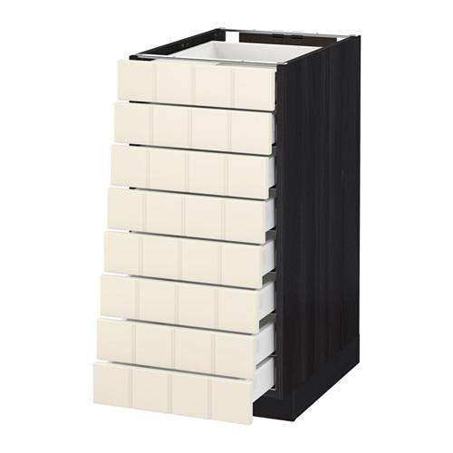 МЕТОД / МАКСИМЕРА Наполн шкаф 8 фронт/8 низк ящиков - под дерево черный, Хитарп белый с оттенком, 40x60 см МЕТОД / МАКСИМЕРА Наполн шкаф 8 фронт/8 низк ящиков - под дерево черный, Хитарп белый с оттенком, 40x60 см