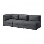 VALLENTUNA 3-местный модульный диван-кровать с открытым торцом/Хилларед темно-серый