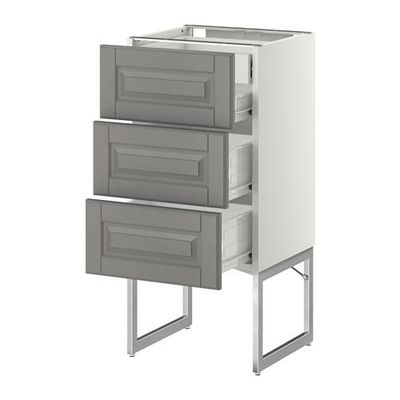 МЕТОД / ФОРВАРА Напольн шкаф 3фронт пнл/2низ/2ср ящ - 40x37x60 см, Будбин серый, белый МЕТОД / ФОРВАРА Напольн шкаф 3фронт пнл/2низ/2ср ящ - 40x37x60 см, Будбин серый, белый
