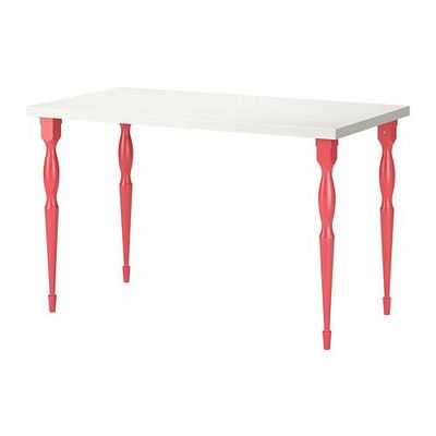 ЛИННМОН/НИПЕН Стол - белый/красный
