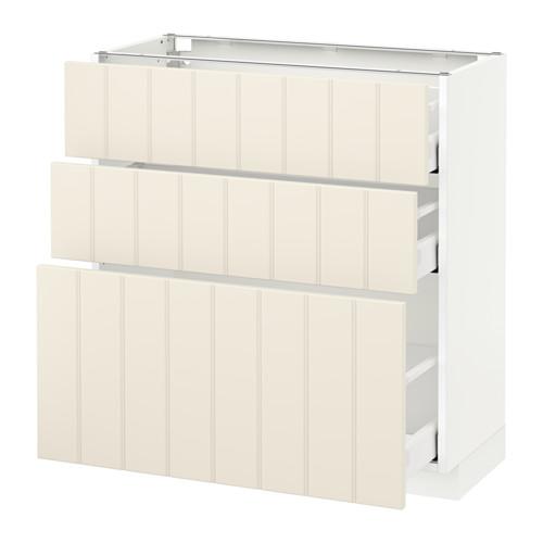 МЕТОД / МАКСИМЕРА Напольный шкаф с 3 ящиками - белый, Хитарп белый с оттенком, 80x37 см МЕТОД / МАКСИМЕРА Напольный шкаф с 3 ящиками - белый, Хитарп белый с оттенком, 80x37 см