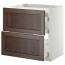 МЕТОД / МАКСИМЕРА Напольн шкаф/2 фронт пнл/3 ящика - белый, Эдсерум под дерево коричневый, 80x60 см