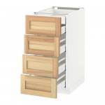 МЕТОД / МАКСИМЕРА Нплн шк 4фрнт/2нзк/3срд ящ - белый, Торхэмн естественный ясень, 40x60 см МЕТОД / МАКСИМЕРА Нплн шк 4фрнт/2нзк/3срд ящ - белый, Торхэмн естественный ясень, 40x60 см