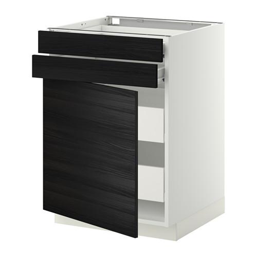 МЕТОД / ФОРВАРА Нплн шк двр/2фрнт/2нзк/2срд ящ - белый, Тингсрид под дерево черный, 60x60 см МЕТОД / ФОРВАРА Нплн шк двр/2фрнт/2нзк/2срд ящ - белый, Тингсрид под дерево черный, 60x60 см