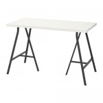 LERBERG/LINNMON стол белый/серый 60x74 cm