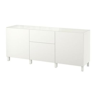 БЕСТО Комб для хран с дверц/ящ - Лаппвикен белый, направляющие ящика, плавно закр БЕСТО Комб для хран с дверц/ящ - Лаппвикен белый, направляющие ящика, плавно закр