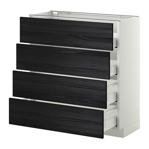 METOD напольн шкаф 4 фронт панели/4 ящика цвет алюминия